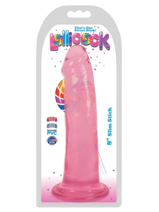 Lollicock - Dildo Slim Stick -  Cherry Ice - 20.3 cm