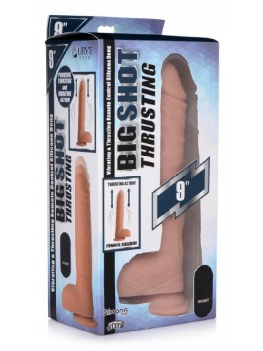 Vibrating & Thrusting XL Dildo with Suction Cup and Balls