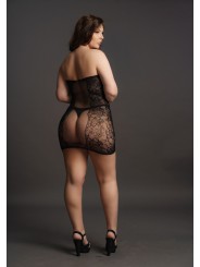 Strapless jurkje Curvy - zwart