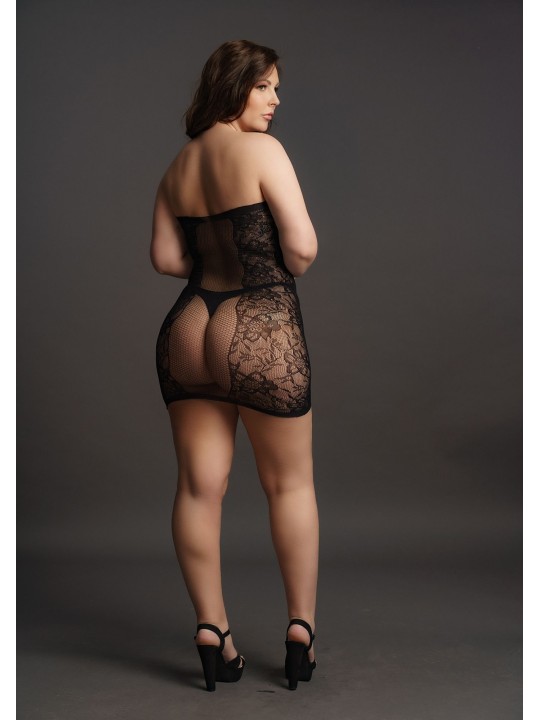 Strapless jurkje Curvy - zwart