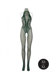 Kanten Visnet Catsuit - Groen