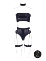 Driedelige Set Met Jarretels - Zwart
