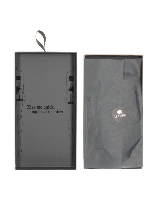 Driedelige Set Met Jarretels - Zwart