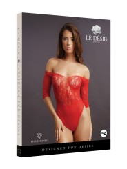 Crotchless Rhinestone Teddy - Red