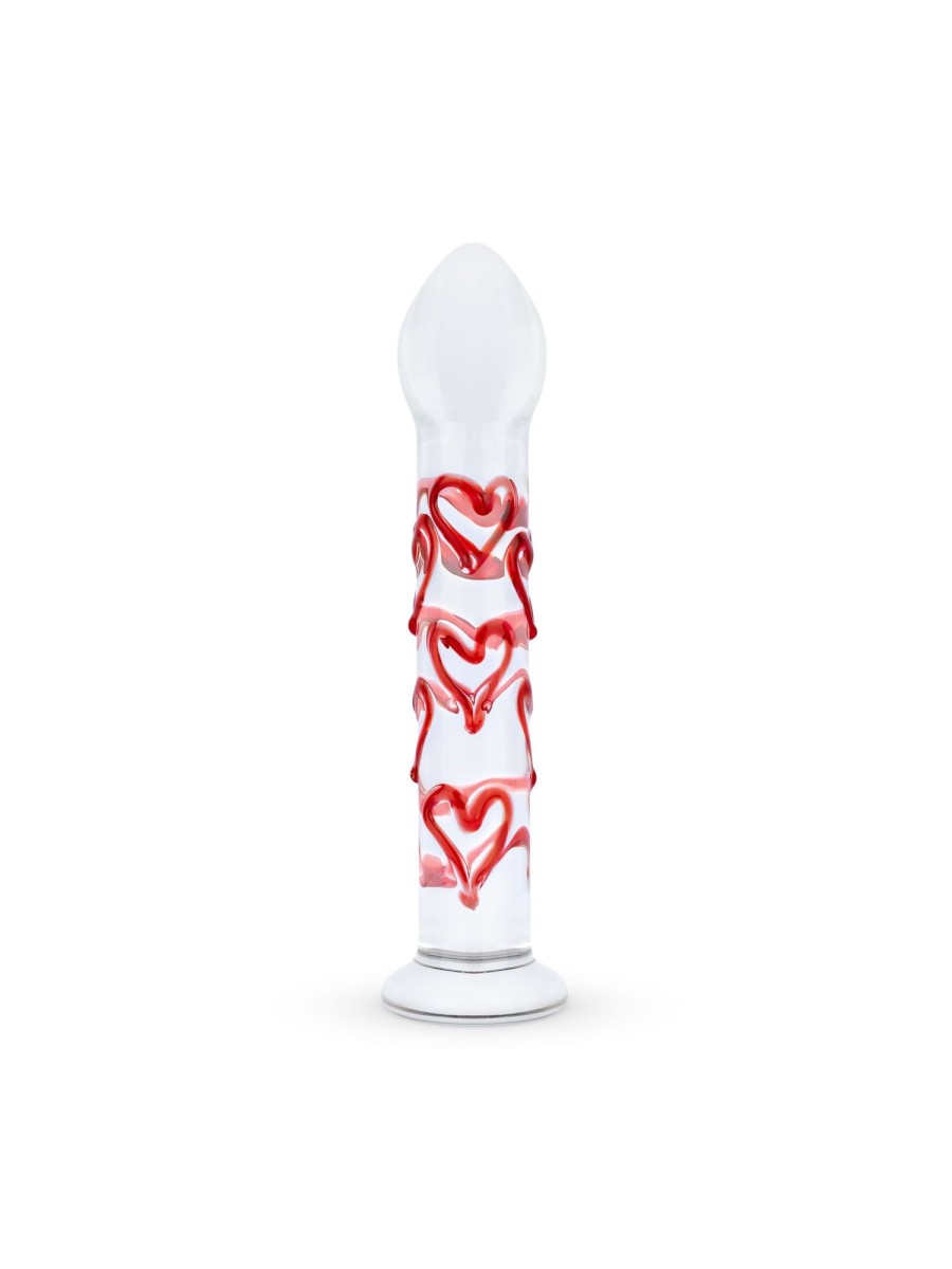 Gildo - Glazen G-spot/Prostaat Dildo Met Hartjes No.30