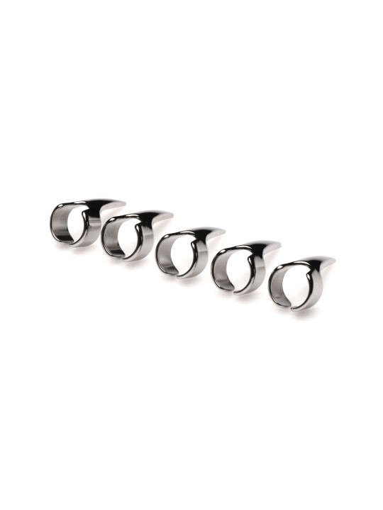 Five-Piece Sensation Claw Rings - Silver