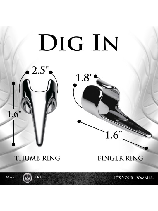 Five-Piece Sensation Claw Rings - Silver