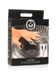 Five-Piece Sensation Claw Rings - Silver