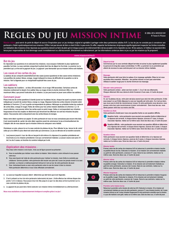 Tease & Please - Erotic Board Game - Mission Intime Classic (FR)
