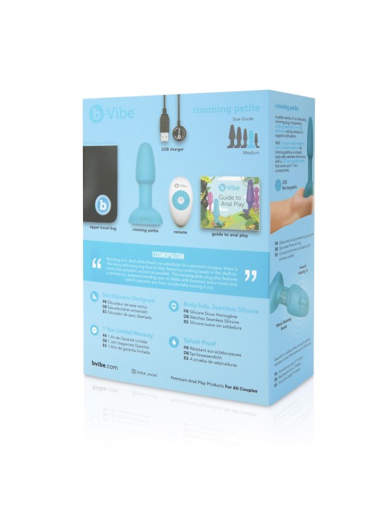 B-Vibe - Rimming Petite Remote Control Plug Blauw