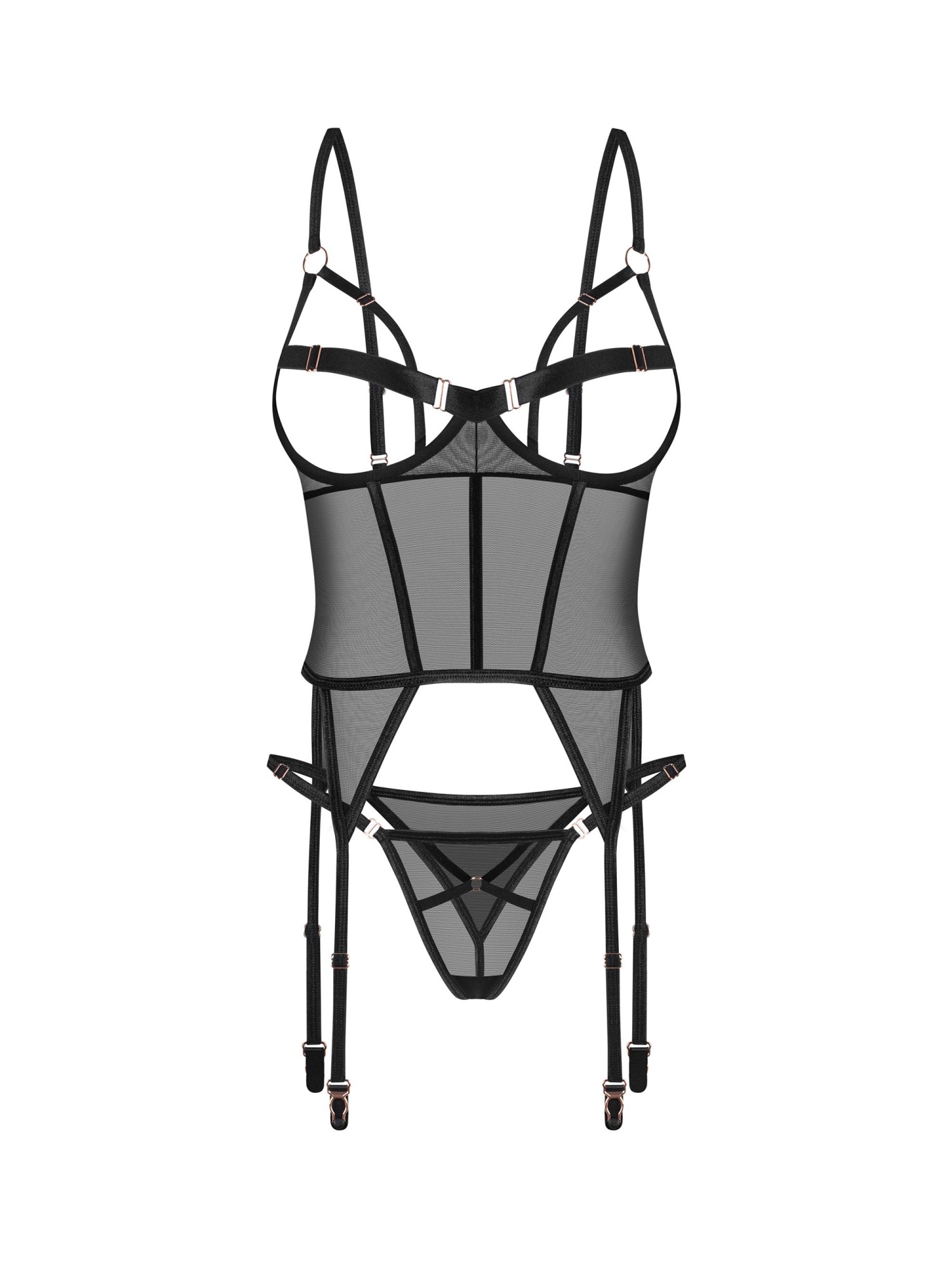 Obsessive - Freedom Euridia Korset en String - Zwart