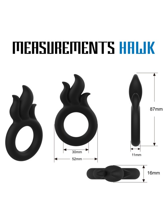 Velv'Or - Rooster Hawk Flaming Crest Cock Ring