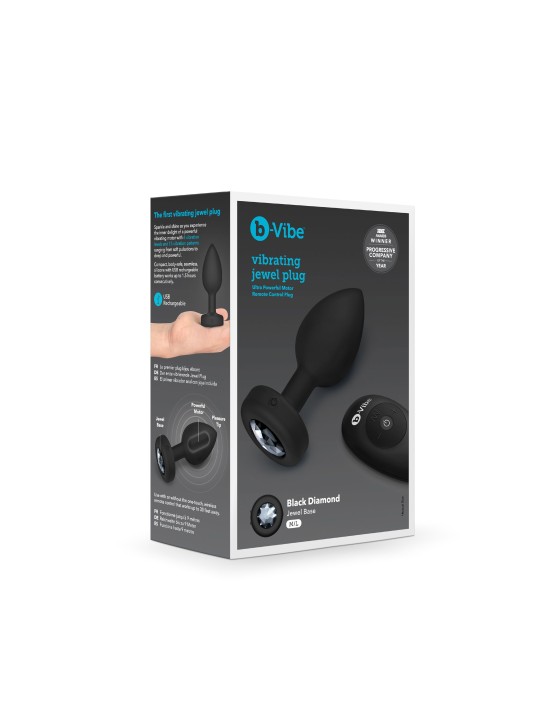 B-Vibe - Vibrating Jewel Plug M/L Black Diamond