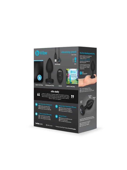 B-Vibe - Vibrating Jewel Plug M/L Black Diamond