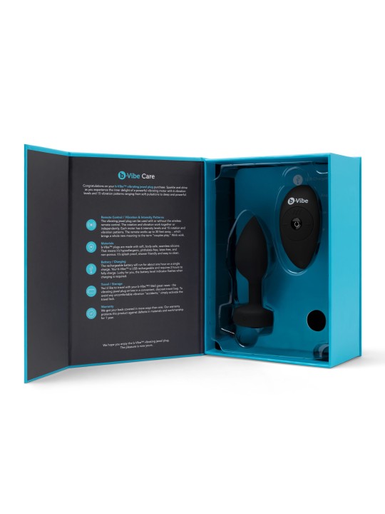 B-Vibe - Vibrating Jewel Plug M/L Black Diamond