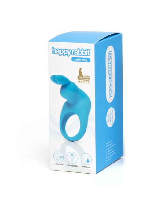 Happy Rabbit – Rabbit Cockring – Oplaadbaar Vibrerend – Blauw