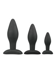 Siliconen buttplugsetje - zwart