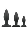 Siliconen buttplugsetje - zwart