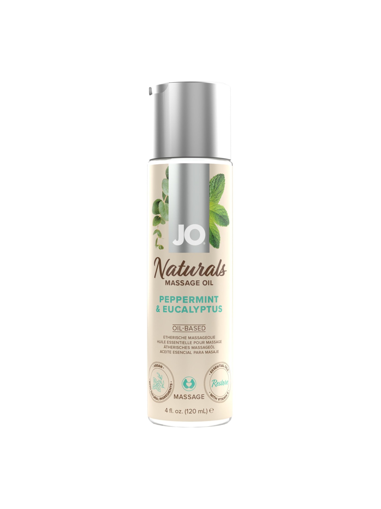 JO - Naturals Massage Oil Peppermint En Eucalyptus - 120 ml