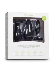 Siliconen buttplugsetje - zwart