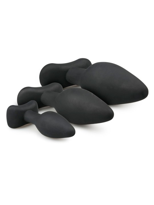 Siliconen buttplugsetje - zwart