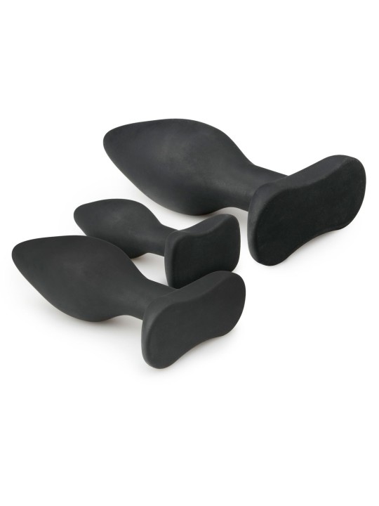 Siliconen buttplugsetje - zwart