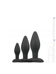 Siliconen buttplugsetje - zwart
