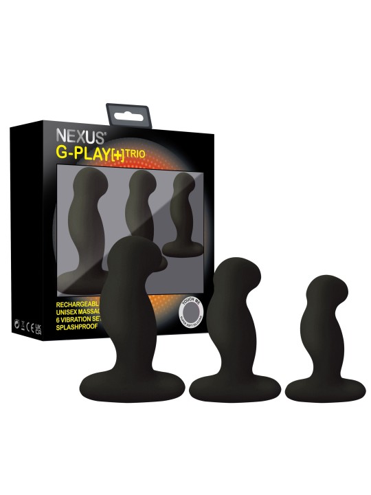 Nexus - G-Play Trio Plus Unisex Vibrator Pack - S/M/L - Zwart
