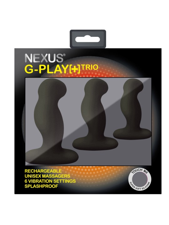 Nexus - G-Play Trio Plus Unisex Vibrator Pack - S/M/L - Zwart