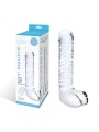 Glas - Realistic Ribbed Glass G-Spot Dildo with Balls