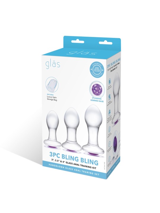 Glas - Bling Bling Glass 3 pc Anal Training Kit