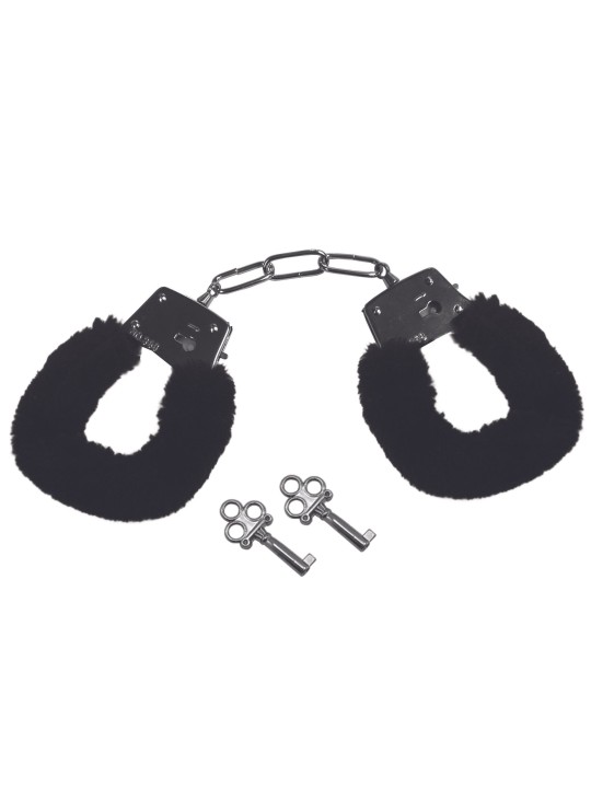Sportsheets - Sex & Mischief Furry Handcuffs Black