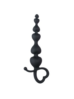 Black Anal Beads Heart Handle