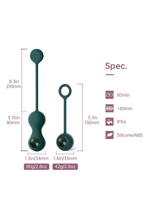 Magic Motion - Duo Smart Kegel Vibrator with Weights - Green