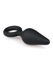 Black Buttplugs With Pull Ring - Small