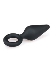 Black Buttplugs With Pull Ring - Small