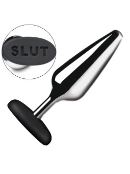XR Brands - Butt Slut Metal & Silicone Butt Plug - Silver