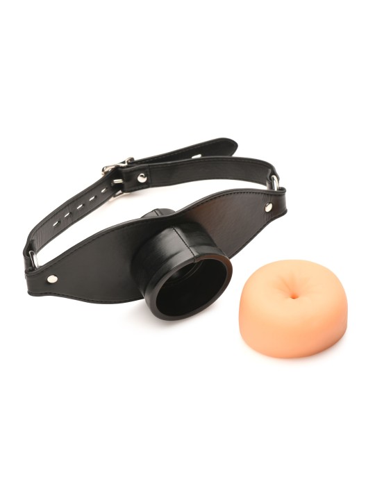 XR Brands - Ass Face Mouth Gag - Beige