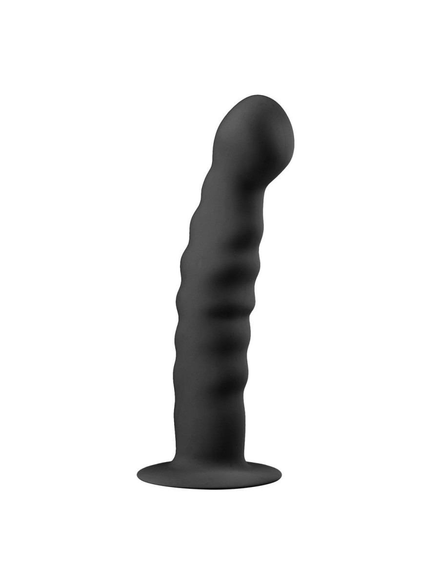 Siliconen dildo met zuignap - zwart