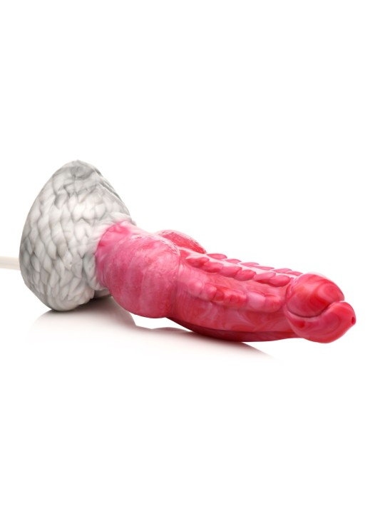 XR Brands - Resurrector Phoenix Spuitende Siliconen Dildo - Rood/Wit