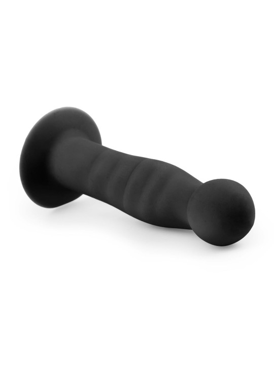 Siliconen dildo met zuignap - zwart