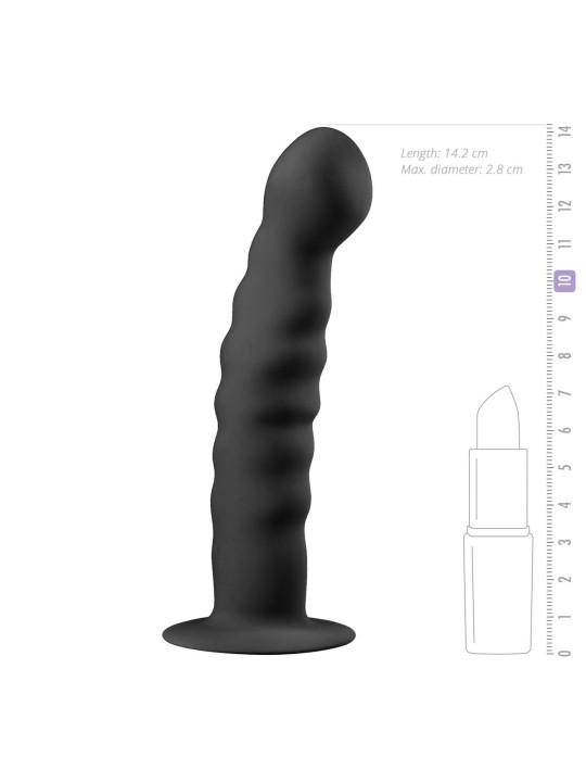 Siliconen dildo met zuignap - zwart
