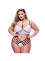 Baci - 2pc Strappy Lace Bra & Panty Set Queen