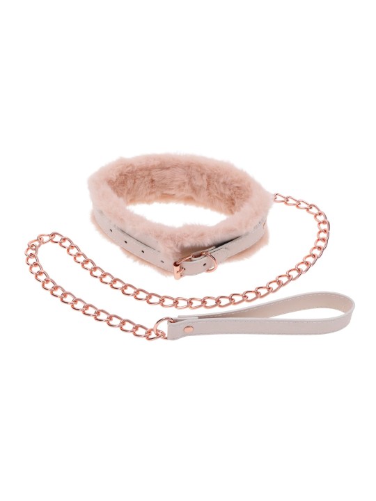 Sportsheets – S&M Peaches ‘n CreaMe Fur Collar & Leash – Cream