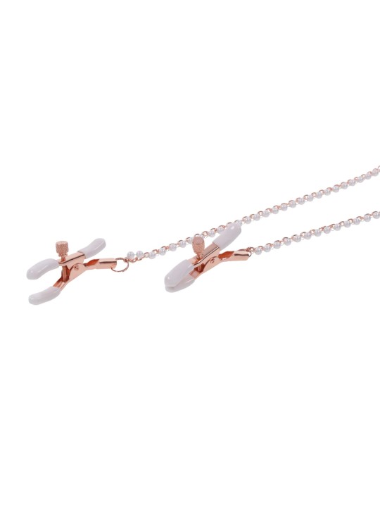 Sportsheets – S&M Peaches ‘n CreaMe Halsband met Tepelklemmen – Cream