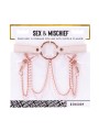 Sportsheets – S&M Peaches ‘n CreaMe Halsband met Tepelklemmen – Cream