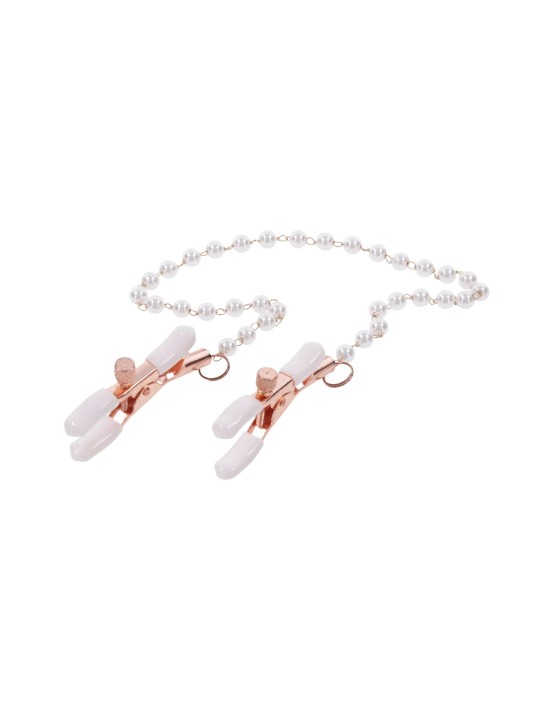 Sportsheets – Peaches ‘n CreaMe Pearl Nipple Clamps – Crème
