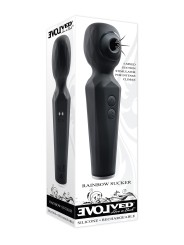 Evolved - Rainbow Sucker Wand Vibrator - Black