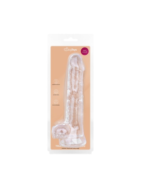 Jelly Dildo with balls - 19 cm