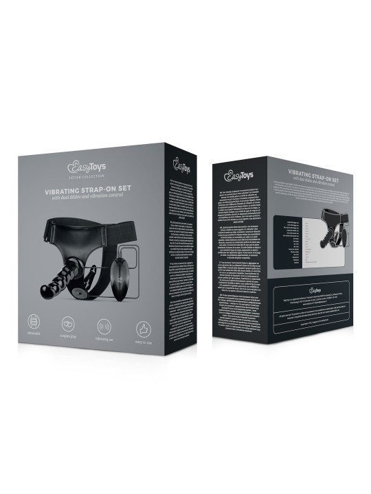 Easytoys Fetish - Vibrating Strap-On Set - Black